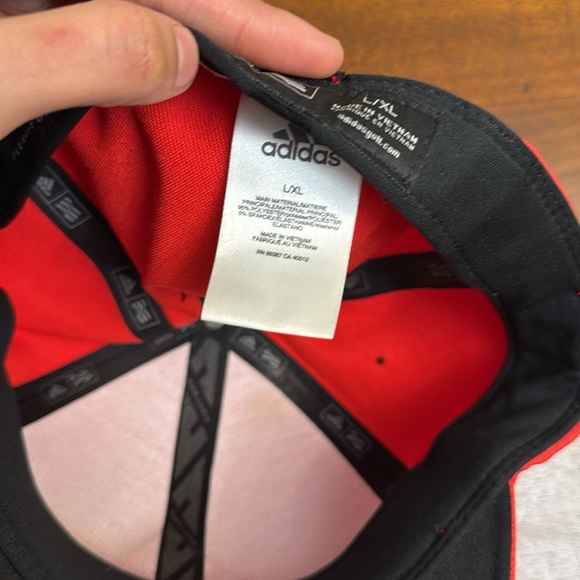 Adidas TaylorMade Hat red FlexFit Delta Adult Mens solid red Adidas Cap Hat L/XL - Picture 7 of 13